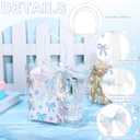 FYSUIMU 24 Pcs Bow Coquette Clear PVC Gift Bags with Handle Ribbon Holographic Bowknot Party Favor Bags Treat Tote Bag for Wedding Birthday Baby Shower Mother's Day Bachelorette Party