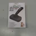 Self Cleaning Shedding Brush - Skin Friendly Grooming Tool for Dogs, Cats, and Puppies, Deshedding and Hair Removal for Long and Short Haired Pets, Black