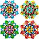 Metal Sunflower Wall Art Decorations - Handmade Outdoor Yard Garden and Indoor Outdoor Wall Decor, Creative Flower Hanging SetGarden Decor for Outside