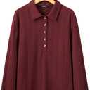 Dokotoo Tops for Women Trendy Womens Fall Fashion 2024 Womens Long Sleeve Tops Red X Large (Red, XL)