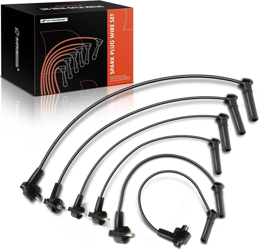 A-Premium Ignition Spark Plug Wires Set of 6 Compatible with Ford Explorer 2002-2010, Explorer Sport Trac 2007-2010 & Mercury Mountaineer 2001-2010, V6 4.0L
