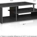 Furinno Econ Low Rise TV Stand, Black/Black, 14.6"D x 48.7"W x 15"H