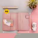 Planner Cover for A6, Soft Travelers Notebook Faux Leather Cover for Notebook,(4.1"x5.8"),Pink (pink, A6)