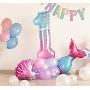 xfbbchh Mermaid Birthday Decorations, Mermaid Balloons Kit, Sea Balloon, Mermaid Foil Balloon, Mermaid Tail Balloons for Baby Shower, Girls Mermaid Party (number-8)