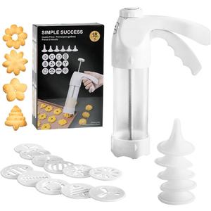 Cookie Press Gun,Spritz Cookie Press Set for Baking Cookie Decorating Kit with 12 Cookie Press Discs and 6 Cake Decoration Piping tips,Cookie Maker for Christmas Party