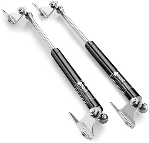 17Inch 150Lbs/667N Gas Struts Spring Shocks Lift Support with L Brackets for RV Murphy Bed Heavy Duty Tool Box Cabinet Trap Basement Door Floor Hatch Lid Truck Canopy Cover Trailer 2pcs by IAQWE