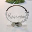 Set of 5 Acrylic Reserved Table Sign,Acrylic Reserved Signs for Floral Wedding Table Deco,Reservation Restaurant Business Office (Silver Mirror, 5'')