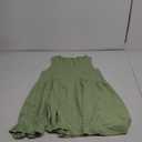 OPCAKM Women's V Neck Sleeveless Mini Dress Loose Summer Pleated Swing Flowy Sundress M