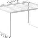 Kitchen Cabinet Storage Shelf Stackable Wire Spice Rack Organizer Heavy Duty Space Saver for Bathroom Bedroom Closet Laundry Room Office Countertop - White, Pack 1
