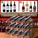 Janedream 3-Tier Bamboo Wine Rack for 12 Bottles, Easy-to-Assemble Countertop Wine Storage Shelf, Sturdy Tabletop Wine Holder for Kitchen, Inside Cabinet, Pantry, or Home Bar (3 Tier)