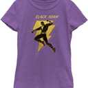 DC Comics Black Adam Logo Pose Girls Short Sleeve Tee Shirt (Small, Purple Berry)