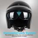 Yesmotor 3/4 Open Face Retro Motorcycle Helmet Vintage Helmet for Motorbike Casco, Moped, Cruiser, Bobber, and Chopper - DOT ApprovedMatte Black,L