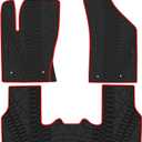 Car Floor Mat Custom Fit for Jeep Compass 2017-2025 2026 Black Red Rubber Auto Floor Liners Mat Set All Weather Protection Heavy Duty Odorless