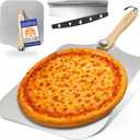Large Pizza Peel 16 inch - Extra Large Metal Pizza Peel with 14 inch Stainless Steel Pizza Cutter Rocker, Pizza Paddle with Folding Handle (13"x16" with 14" Cutter)