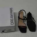 DREAM PAIRS Womens Slingback Heels Square Open Toe Strappy Sandals Ankle Strap High Heeled Dressy Shoes (6, Black)