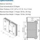 180 Degree Brass Glass Shower Door Hinges, Heavy Duty Brushed Gold Glass Door Hinge for Bathroom, 1 PCS Round Brass Shower Door Hinges for 5/16" to 1/2" Frameless Shower Door