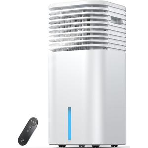 Windowless Portable Air Conditioner, 24.7" Small Evaporative Air Cooler for Room No Window, 3-Speed Settings, 4 Modes, 7H Timer, Remote Control, 4 Ice Packs, Quiet AC Unit for Bedroom
