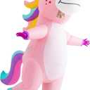 Spooktacular Creations Halloween Inflatable Costume, Full Body Unicorn Blow Up Costume for Adult Holiday Themed Cosplay Party (Pink)