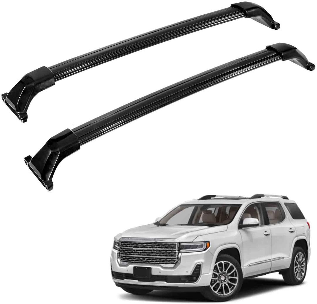 ALAVENTE Roof Rack Crossbar Compatible with GMC Acadia 2017-2023 with Side Rails 130lbs Adjustable Luggage Cargo Carrier Bar Rooftop Aluminum Made for Canoe Kayak Bike
