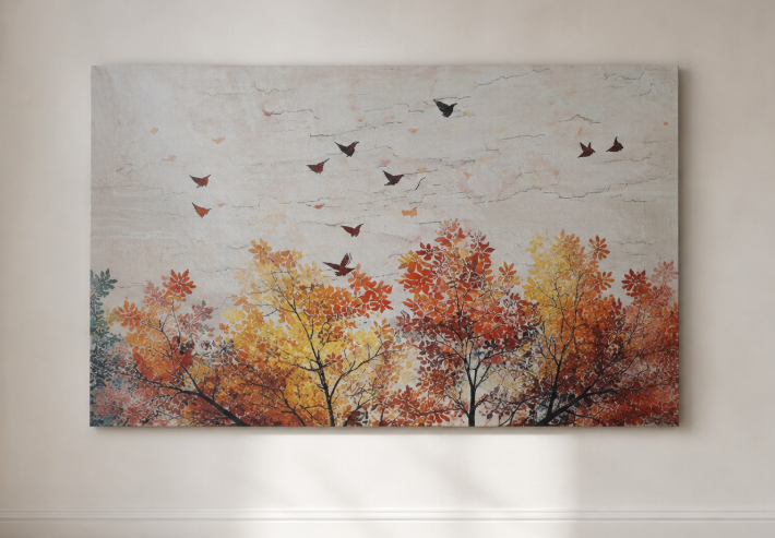 Canvas Wall Art for Living Room,Bedroom Home Artwork Paintings Abstract Forest Ready to Hang - 16x24 inches