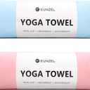 Eunzel 2 Pack Hot Yoga Towel Non Slip Yoga Mat Towel Non-Slip Sweat Absorbent Microfiber Towel for Hot Yoga, Pilates and Workout 72" x 26.5", Pink/Blue