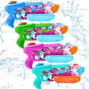 Water Gun for Adults Kids: 600CC 4 Pack Squirt Blasters Super Water Guns for Adults Kids,Water Gun Outdoor Toys High Capacity Summer Soaker for Swimming Pool Beach Fighting, Long Shooting Distance (Light Blue, Green, Purple, Cyan)