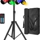 Stage Lights with Stand 120W, Professional DJ Lights Package, RGBW LED 4-Par Gigbar with DMX & Sound-Activated Stage Lighting System for DJs Band Party Wedding Church & Concert, 7FT Tripod