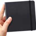 5" x 5" Square Handy Pocket Hardcover PU Leather Sketchbook,80 Sheets 110 GSM Premium Black Paper, Acid Free Art Black Sketch Book Artistic Drawing Painting Writing for Beginners Artists.Black Paper