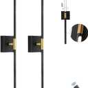 Battery Operated Wall Sconce with Remote Control Dimmable Wall Sconces Set of Two,Dimmable Wireless LED Wall Lamp,USB Rechargeable Wall Lights ,360°Rotate ,for Living Room, Bedroom,28 In(Black,4pack)