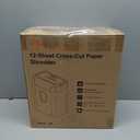 Bonsaii 12-Sheet Paper Shredder for Home Office Use, 10-Minute Cross Cut Shredder with 5.5 Gallons Bin, P-4 High Security Heavy Duty Office Shredder Shred CD/Credit Card