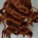 BERON Dark Orange Womens Wig Ginger Short Curly Wavy Hair Wigs for Girls Red Orange Shoulder Length Wave Halloween Cosplay Daily Party Wigs