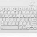 Bluetooth Keyboard and Mouse Combo Rechargeable Portable Wireless Keyboard Mouse Set for Apple iPad iPhone iOS 13 and Above Samsung Tablet Phone Smartphone Android Windows (10 inch White)