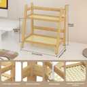 AOSENKO Countertop Coffee Station Organizer2-Tier Bamboo Coffee Bar Organizer with 2 Removable HooksCondiment Storage Caddy for Kitchen (1pc)