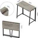 WOHOMO Folding Desk, Small Foldable Desk 31.5" for Small Spaces, Space Saving Computer Table Writing Workstation for Home Office, Easy Assembly, Gray-Wash