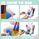 JOYIN Motorized Easter Egg Decorator Kit, Easter Busy Bunny Egg Spinner Whirler Decorating Machine with 10 Non-Toxic Markers for Kids Craft Activities