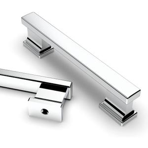 Asidrama 10 Pack 3.75 Inch(96mm) Polished Chrome Kitchen Cabinet Handles, Cabinet Pulls Kitchen Cabinet Hardware for Cupboard Drawer Pulls