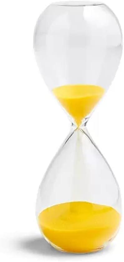 60 Minutes Hourglass Sand Timer Glass Sand Timer Egg Shape | For Kitchen Brushing Teeth School Teaching (Yellow Sand)