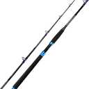 Fiblink 1-Piece Conventional Boat Rod Saltwater Offshore Graphite Spinning Fishing Rod, (2 Pcs - 7' - 30-50 lb)