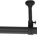 YunNephele Ceiling Curtain Rod 56-108 inch Matte Black,Adjustable Metal Single Window Curtain Rods Set,1 inch diameter Hanging /Wall Mount Drapery Rod