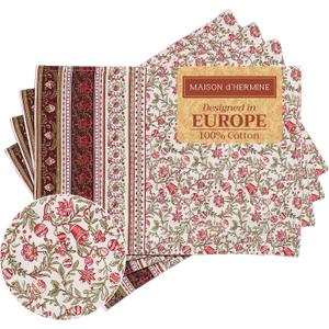 Maison d' Hermine Placemats Set of 4 100% Cotton Washable Cloth Place Mats, Reusable Table Mats for Thanksgiving Christmas Decorations Kitchen Dining Party Wedding (Reveillon Au Jardin, 13" x 19")