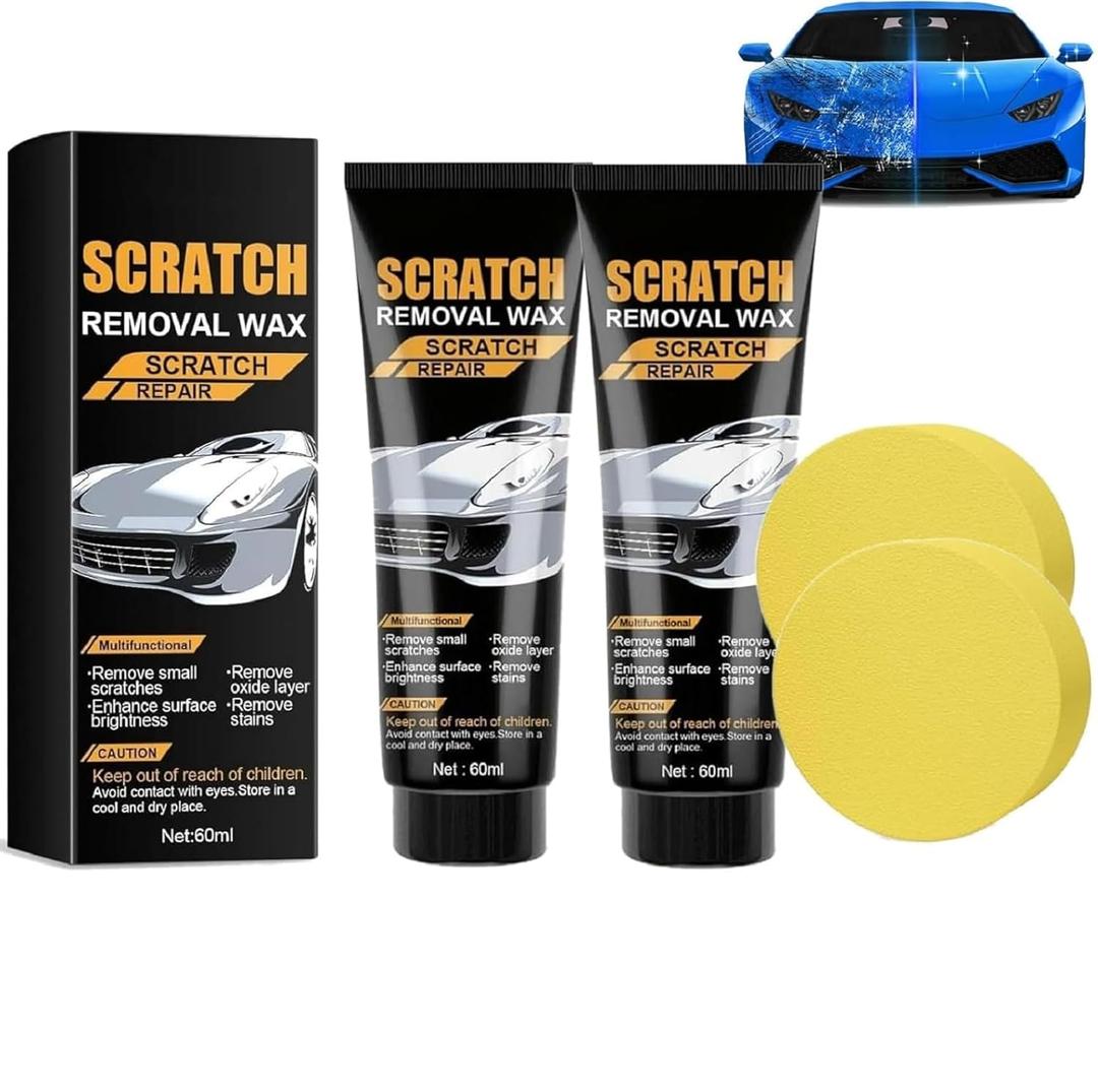 2 x 2 Set Scratch Remover for Vehicles, 2026 New Car Scratch Removal, Car Scratch Remover for Deep Scratches, Fast-Acting Cars Polishing Wax Scratchs Remover, Car Paint Scratch Repair Kit with Sponge