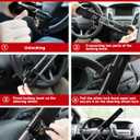 Tevlaphee Steering Wheel Lock Anti-Theft Car Device Heavy Duty Security Car Lock Antitheft Locking Devices Great Deterrent Adjustable Car Wheel Lock Anti Theft for Vehicle Truck with 3 Keys(Black)