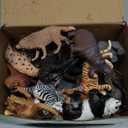 Safari Animals Figures Toys, Realistic Wild Zoo Animal Figurines, Plastic African Jungle Animals Playset for Kids Toddlers, 21Pcs Safari Toys Birthday Gifts for Boys Girls