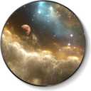 Troartos LED Galaxy Space Wall Art for Living Room, Large Modern Lighted Planet Artwork for Walls, Minimalist Dimmable Nebula Lighted Wall Decor for Hallway, Dining Room, Bedroom, Office, 30x30 Inch