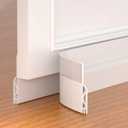 Door Draft Stopper,Adjustable Door Sweep for Bottom of Door,Silicone Weather Stripping Door Bottom Seal Blocker Air Noise,Under Door Gap Filler for Interior/Exterior Doors(White, 78inch)