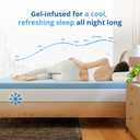EGOHOME 3 Inch Queen Memory Foam Mattress Topper- Cooling Gel Infused | Pressure Relieving Pad in a box, Dorm Room Essentials, CertiPUR Certified, Blue