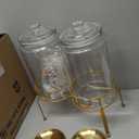 Drink Dispensers for Parties, 2 Pack 1 Gallon Beverage Dispenser with Stand, Drink Dispenser With Glass Lid, juice dispensers for parties