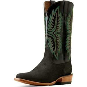 ARIAT Men's Futurity Rider Cowboy Boot, Black/ Smokey Roughout, 9 Wide
