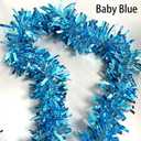 33 Ft Christmas Tinsel Garland Shiny Thick Baby Blue Tinsel Decor Xmas Tree Decorations Metallic Twist Foil Garland for Birthday Holiday New Year Parties Indoor Outdoor Party Supplies - Baby Blue