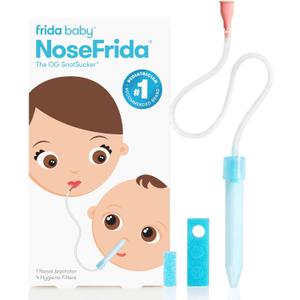 Frida Baby NoseFrida SnotSucker for Baby, Nasal Aspirator for Baby, Nose Sucker Nasal Aspirator for Allergy Relief + Congestion Relief, FSA/HSA Eligible (5 Piece Set)